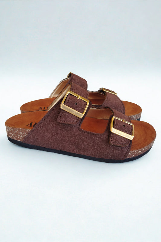Aria chocolate brown slipper