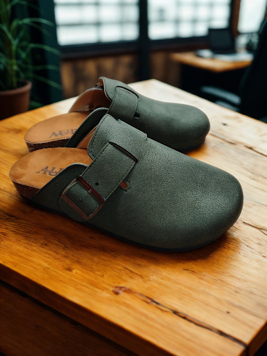 Seren Olive green clogs