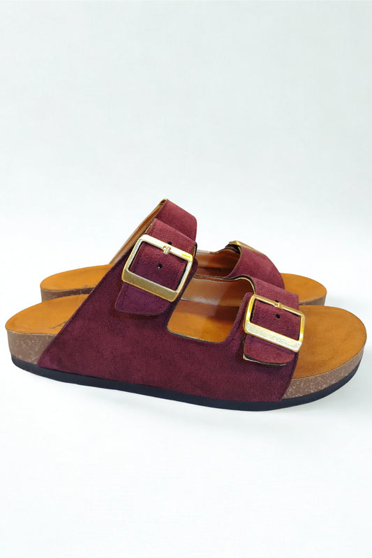 Aria burgundy slipper