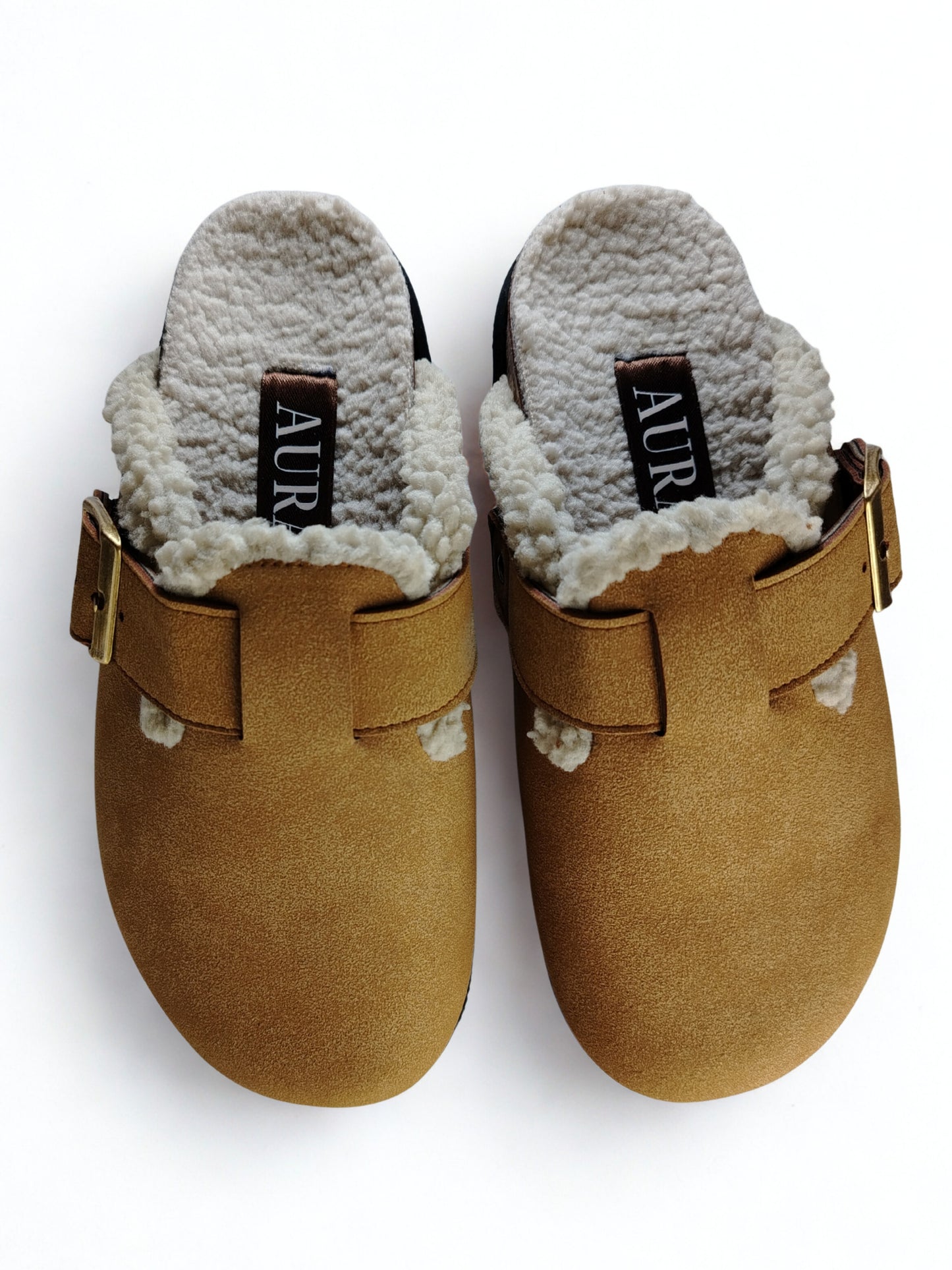 Seren fur camel clogs