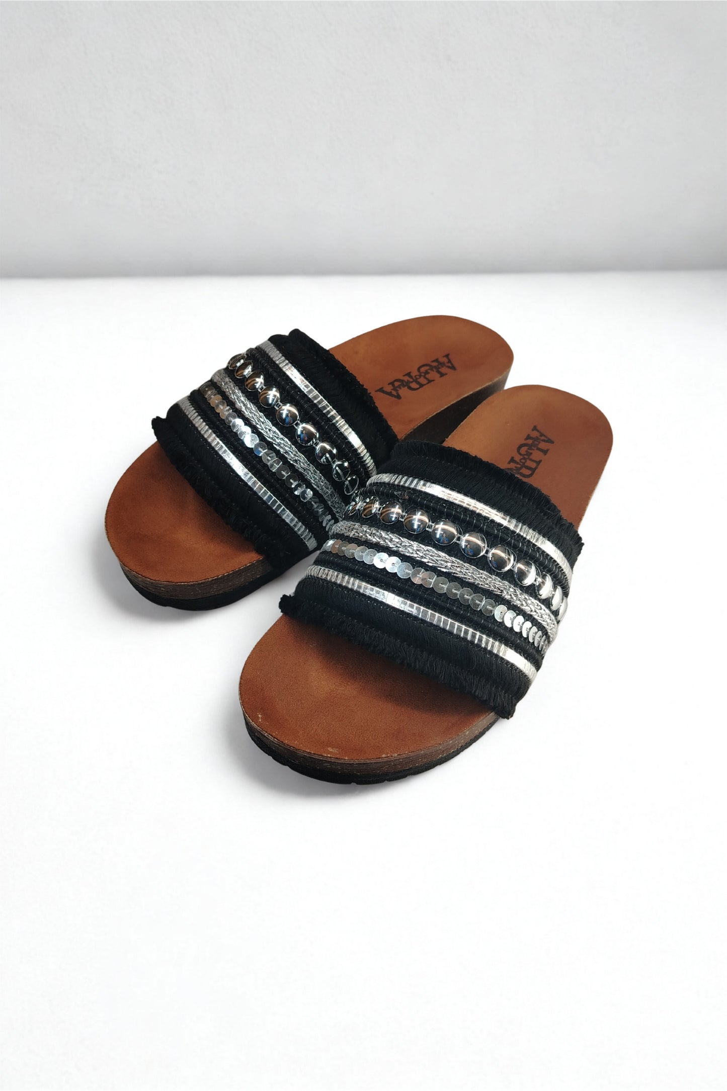 Boho slides - Black