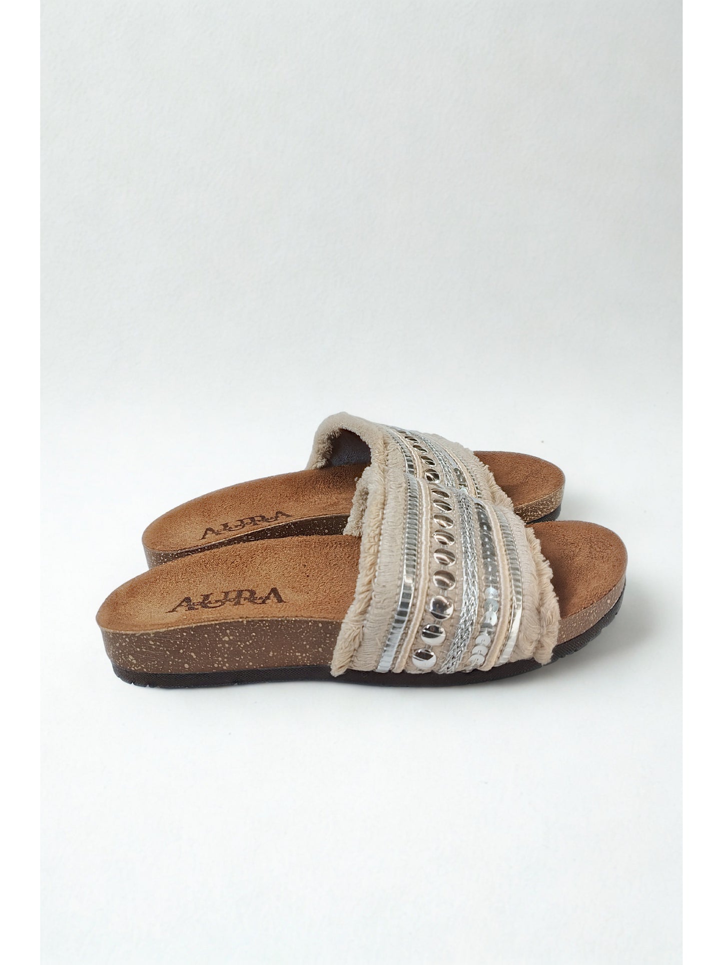 Boho slides - beige