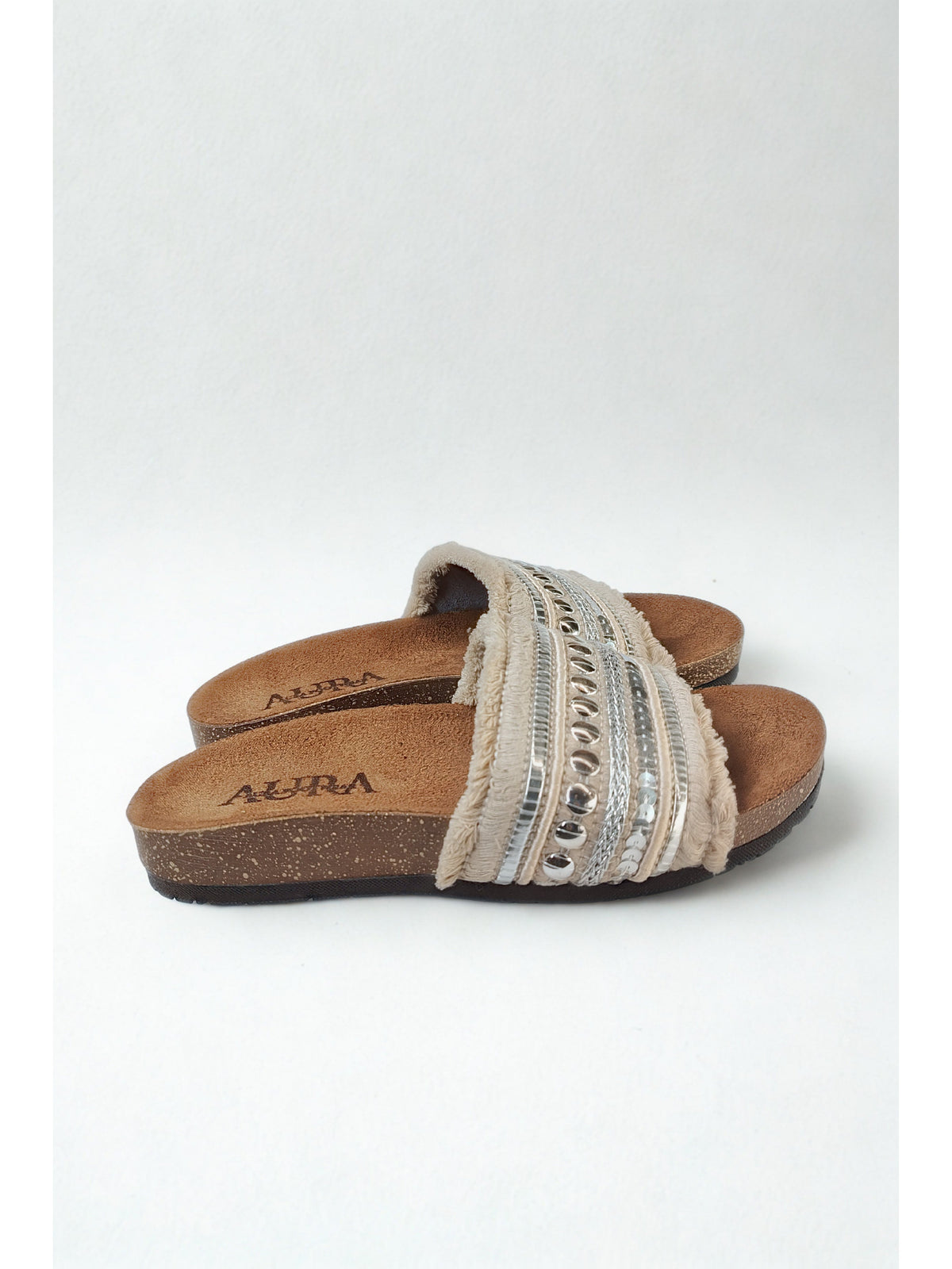 Boho slides - beige