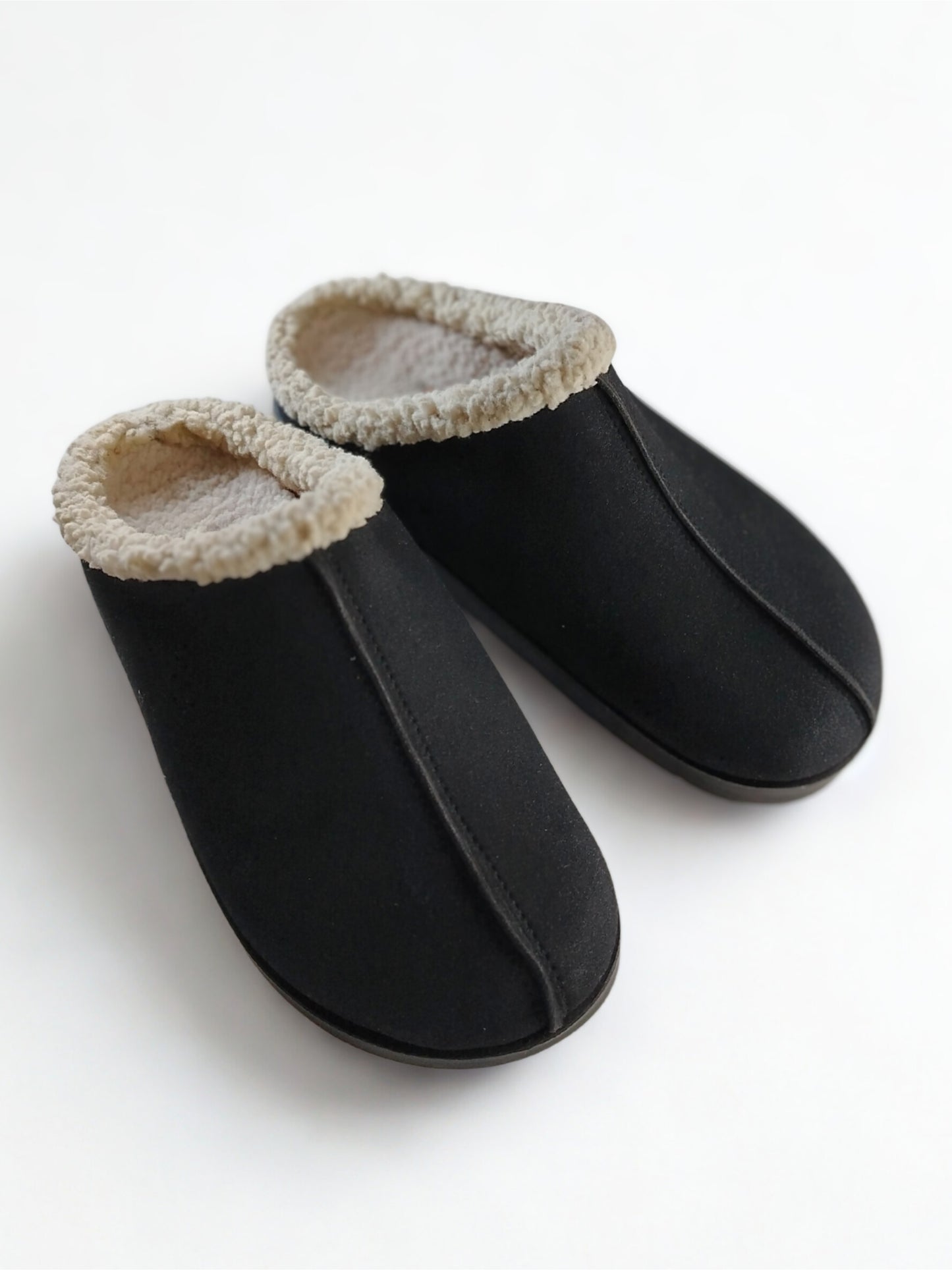 Terra fur black clogs