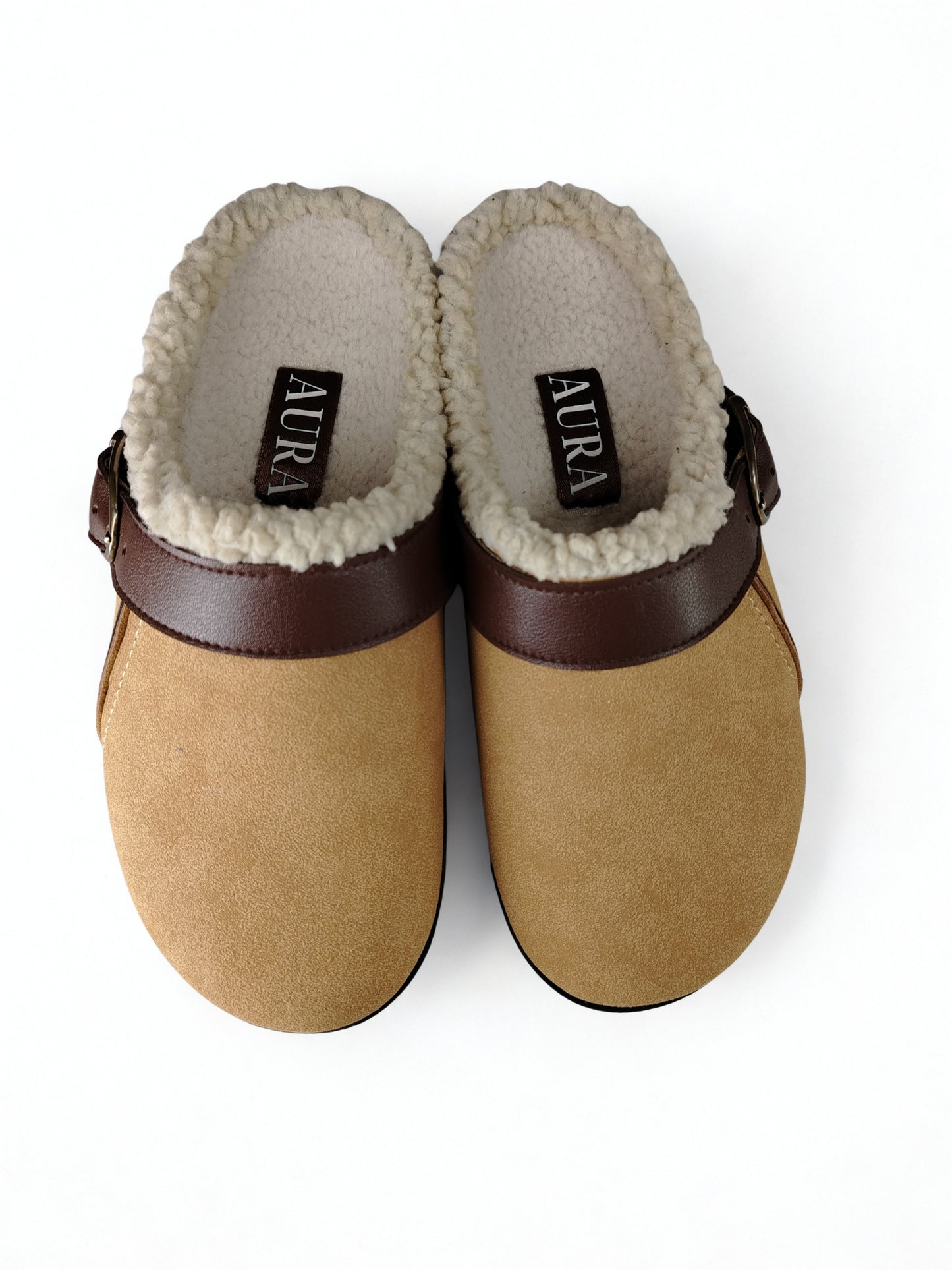 Elora fur Camel clogs