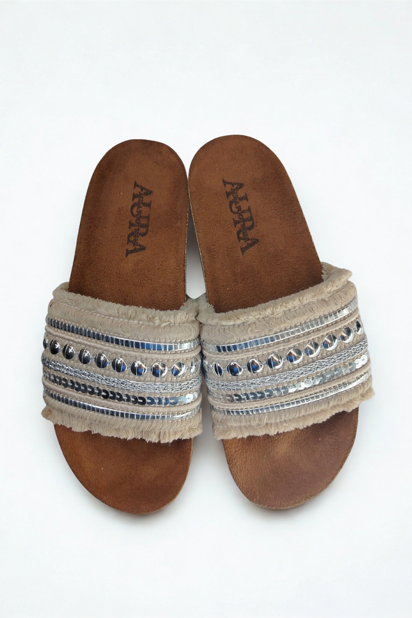 Boho slides - beige