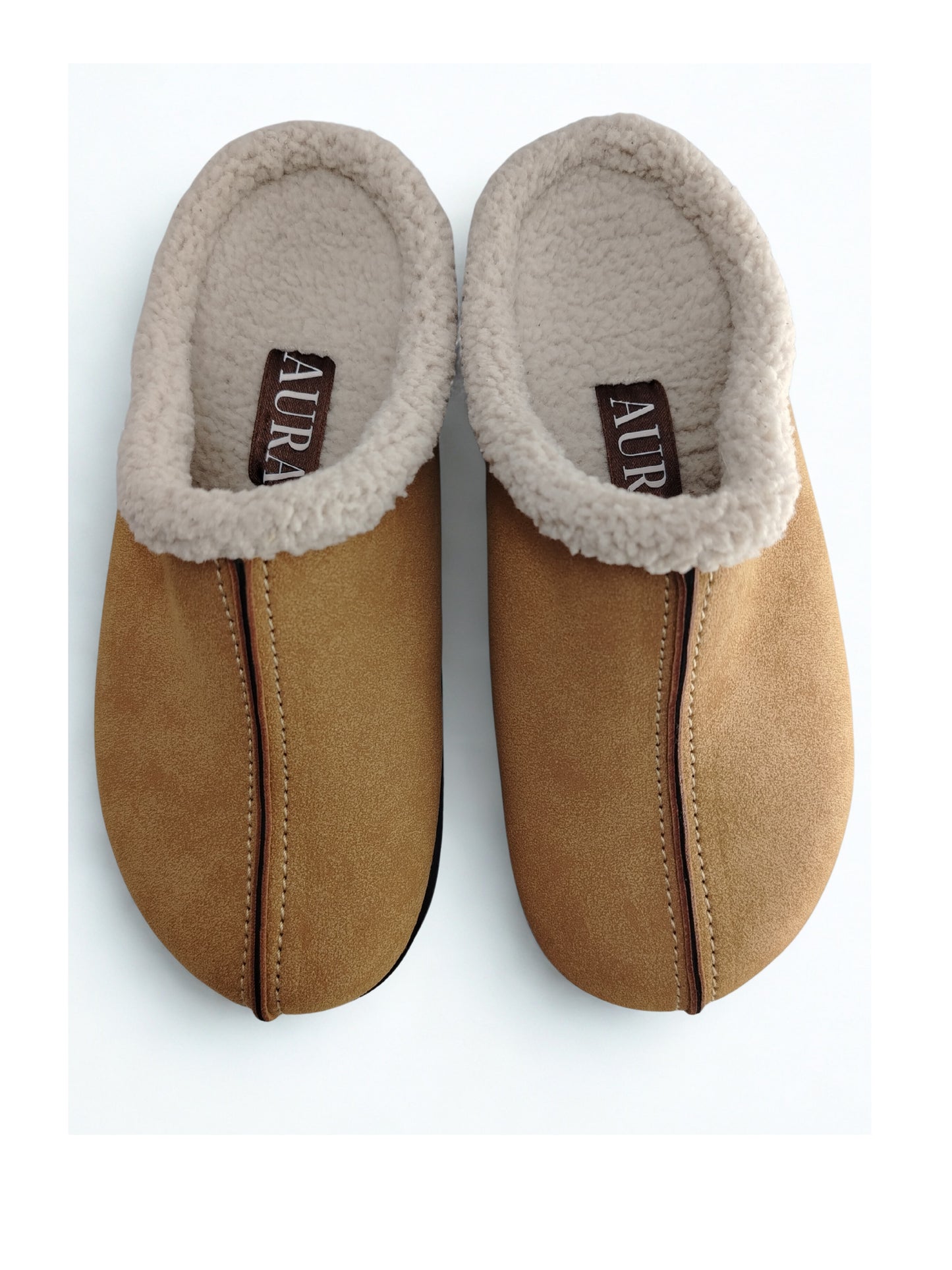 Terra fur Camel clogs