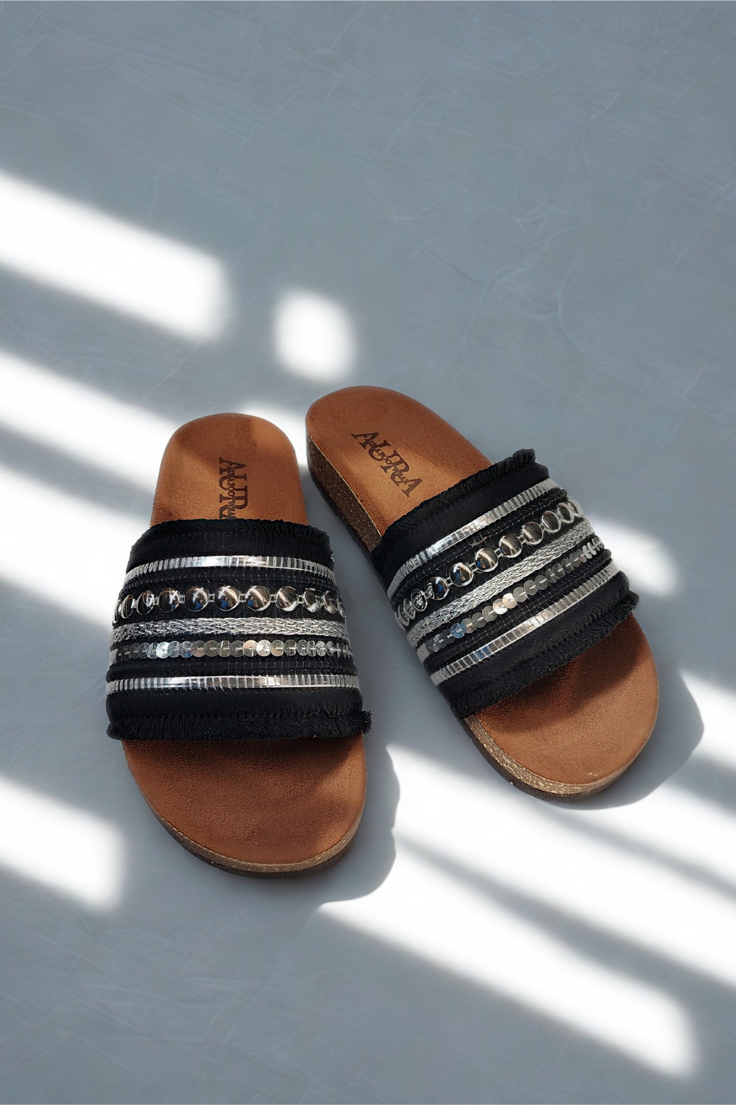 Boho slides - Black