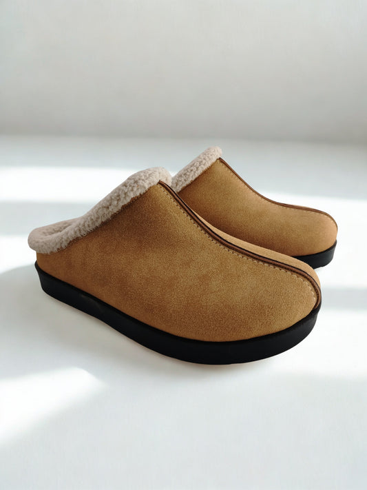 Terra fur Camel clogs