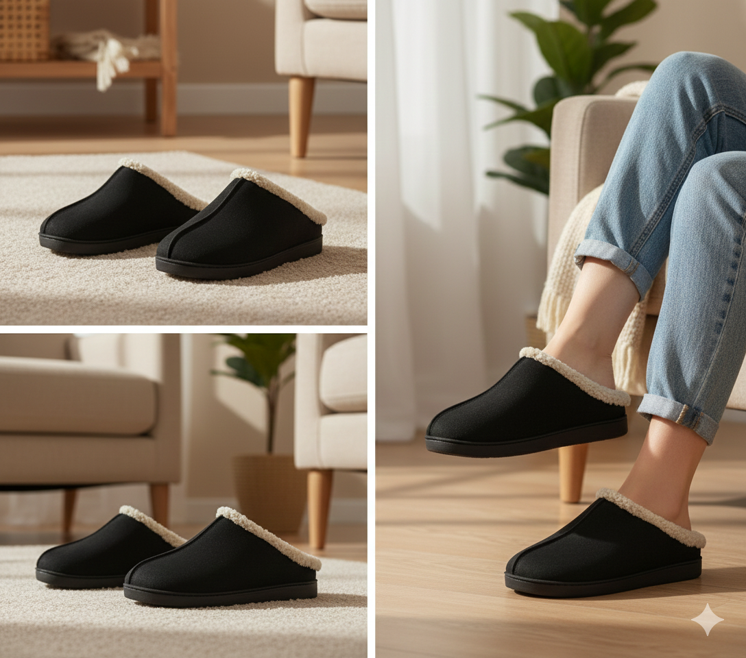 Terra fur black clogs