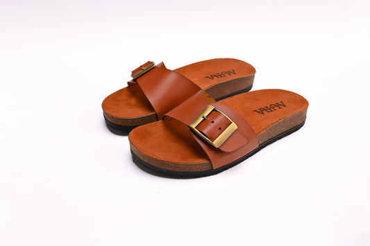 Leya Havana brown slides